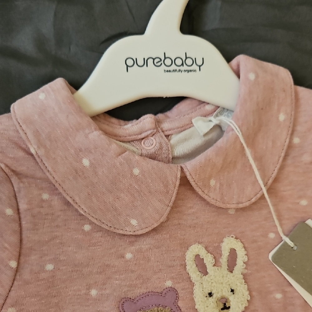 Purebaby Baby Girls Mini Spot Onesie - Picture 14 of 15
